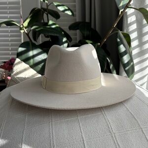 Ivory Wide-Brim Felt Rancher Hat